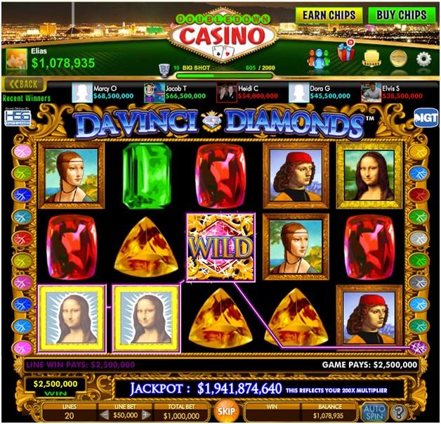 Da vinci Diamonds slot- Bonus and features