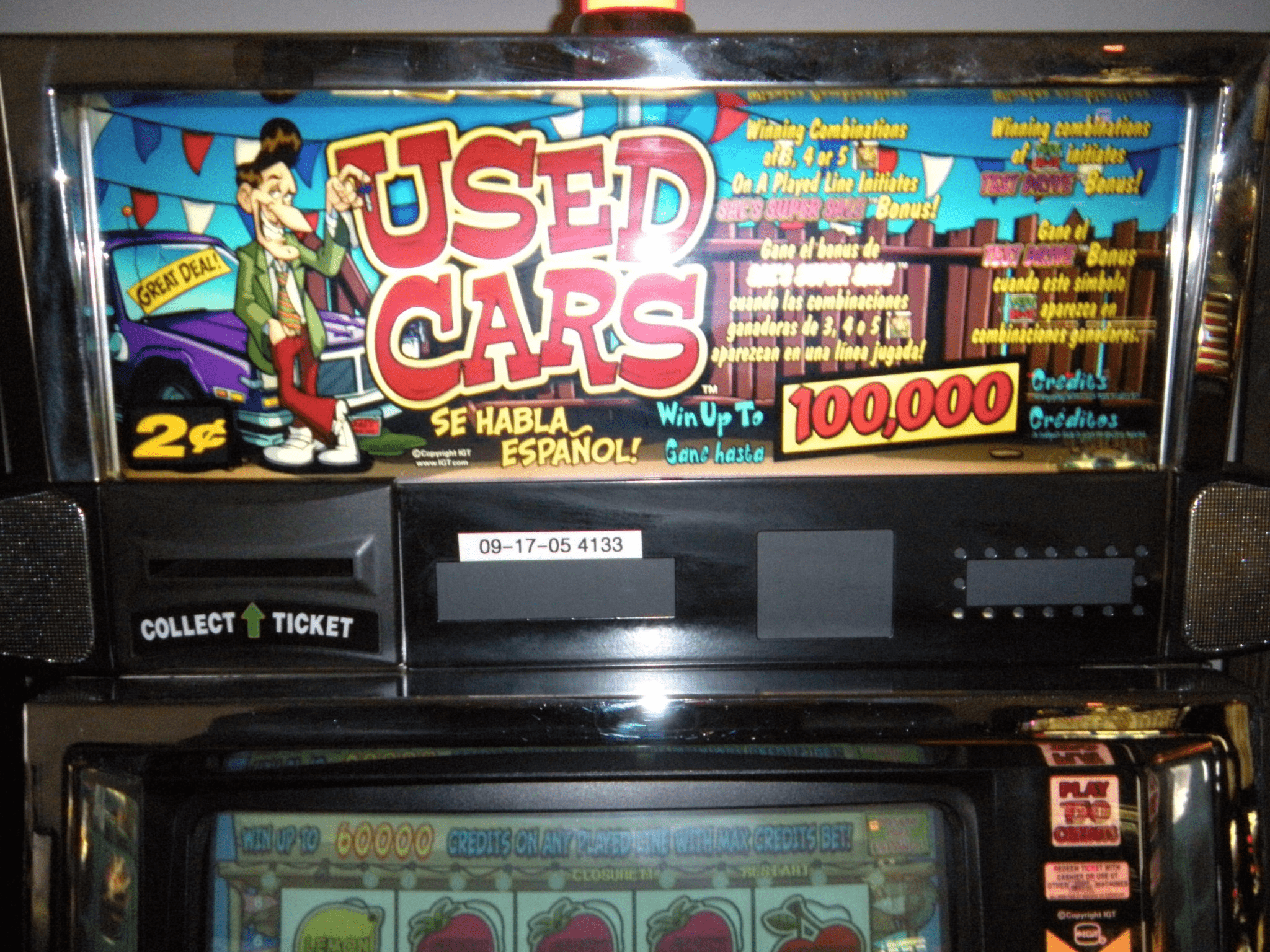 Warranty on used slot machine