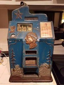 Rare Antique Vintage 1937 Jennings Big Star Chief Nickel Slot Machine