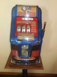 ORIGINAL  1940's 50¢ Mills 777 HI TOP  Antique Slot Machine " RESTORED" COIN OP
