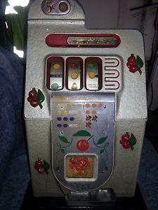 Vintage mills black cherry slot machine 5 cent
