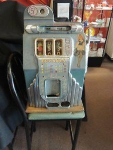 Antique Buckley Bonanza 5 Cent Slot Machine Beautiful Collectible (NJL011728)