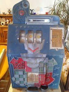 Antique 1930's MILLS 10 cent dime castle front slot machine Works!!
